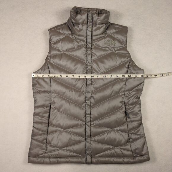 The North‎ Face Womens S Aconcagua 550 Down Puffer Vest Silver Gray Jacket Hike - Picture 11 of 13